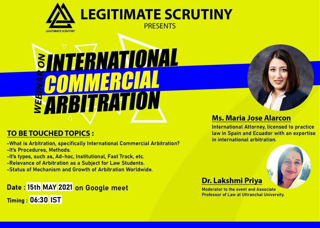 Arbitration law webinar by Legitimate Scrutiny