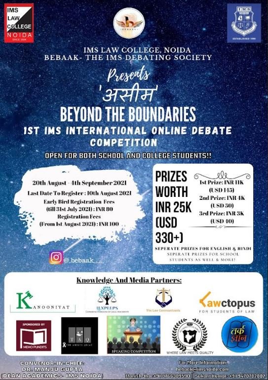 IMS Noida Debate Competition (Media Partner - Kanooniyat)