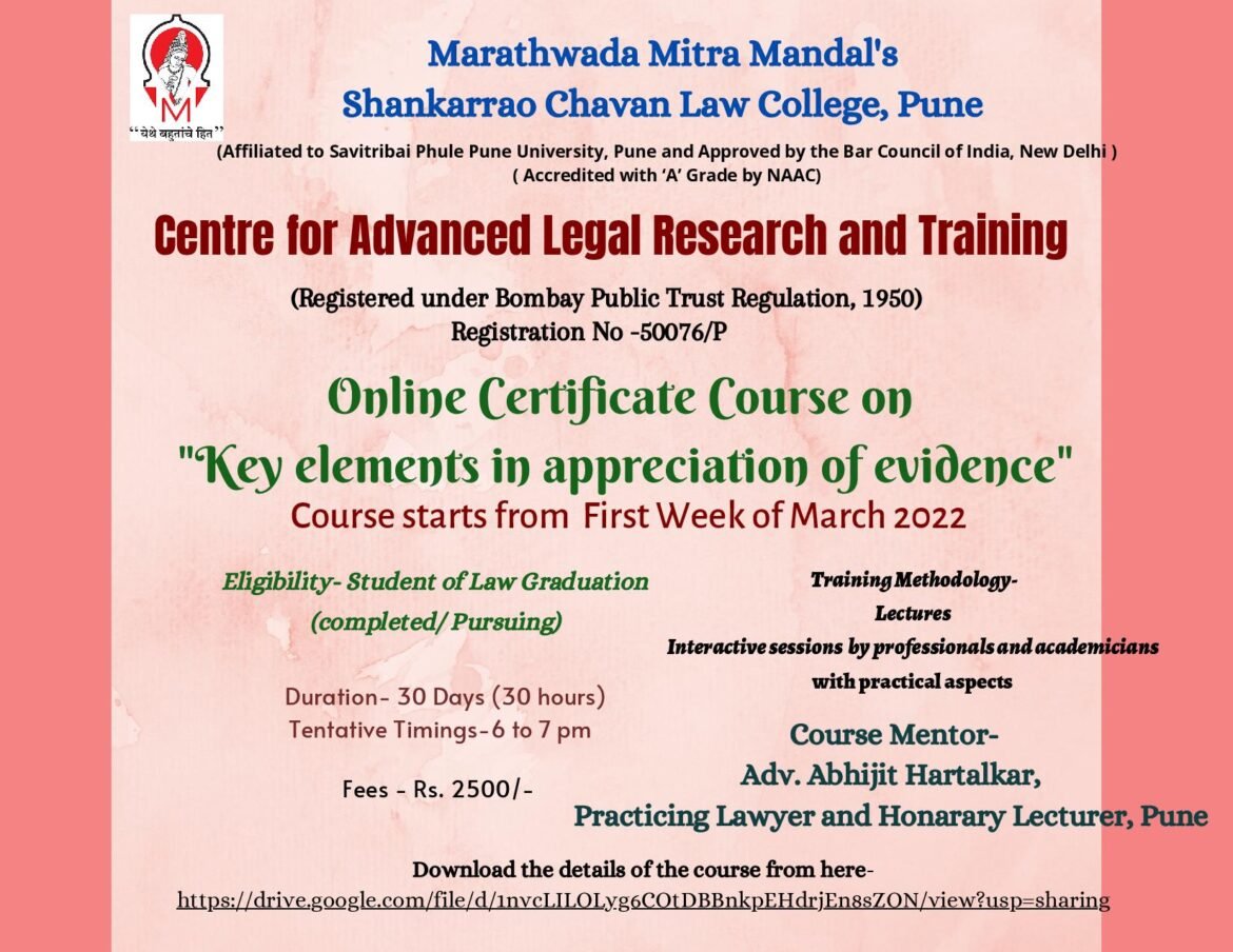 Key Elements in appreciation of evidence Shankarrao Chavan Law College