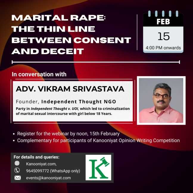 Kanooniyat Webinar on Marital Rape with Advocate Vikram Srivastava